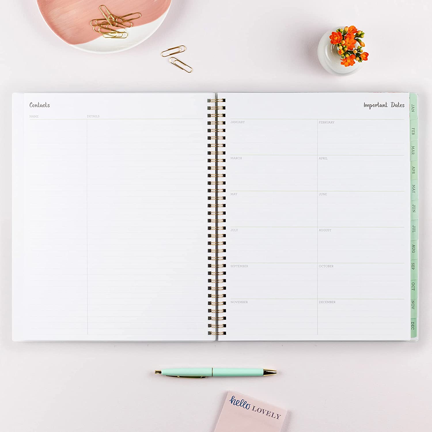 Blue Sky 2022 Weekly & Monthly Planner, 8.5" x 11", Frosted Flexible Cover, Wirebound, Laurel (135842) - Image 5
